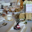 Table setting at tea Table setting at tea