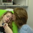 Rita and her daughter during treatment.