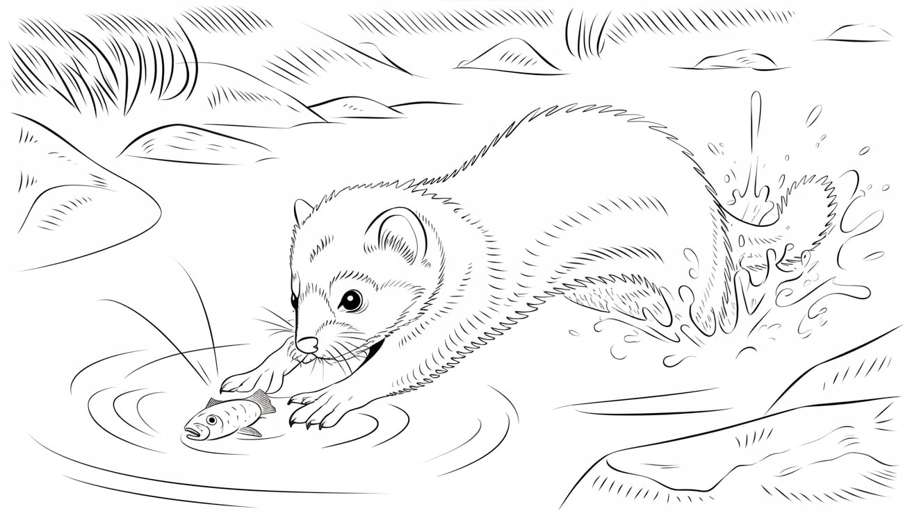 Ferret_Catching_Fish