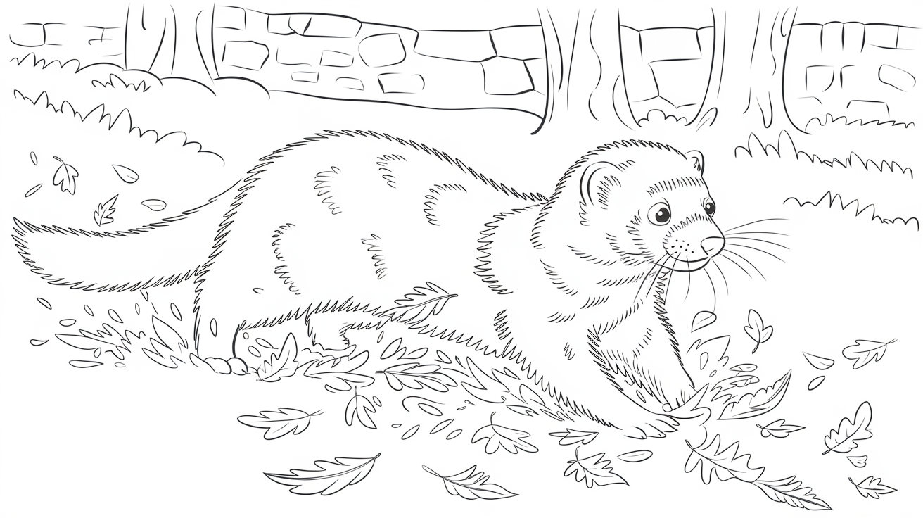 Ferret_in_Autumn_Leaves