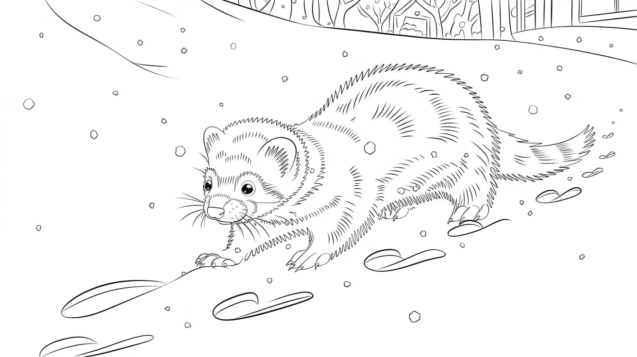 Ferret_in_Snow