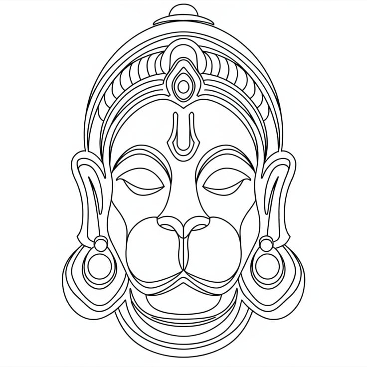 Hanuman_Face_Design_-_India