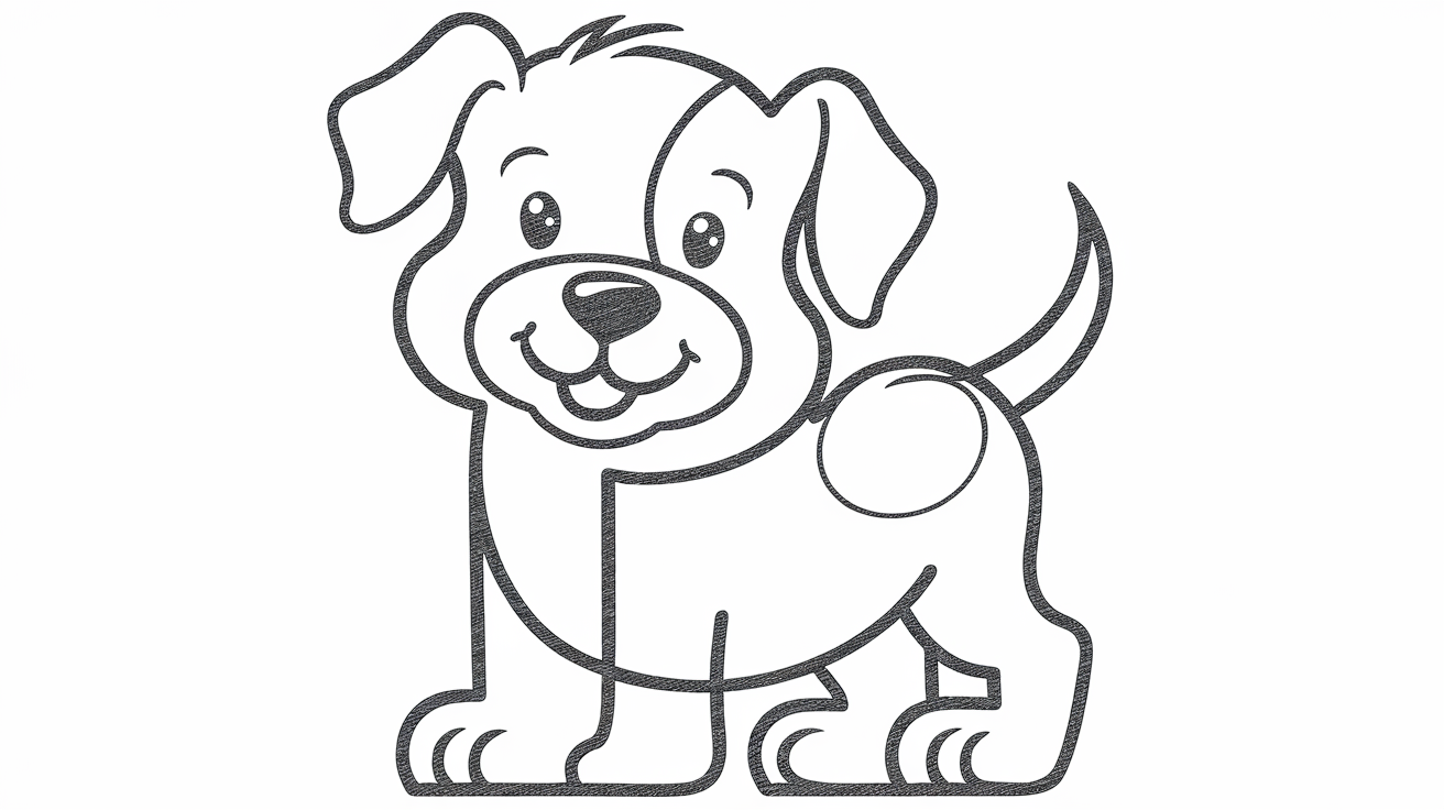 Letter_P_Puppy_Coloring_Page