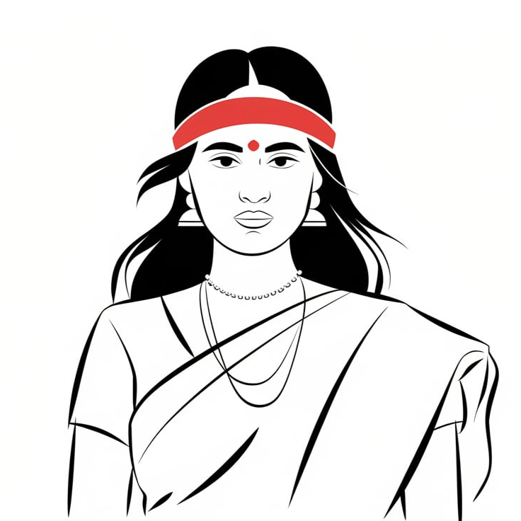 Red_Band_Worn_High_on_Indian_Womans_Forehead