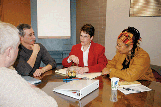 Lynne working with Jobs with Justice
