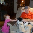 My dad with his great-granddaughter Lily (my granddaughter) and Maddie.