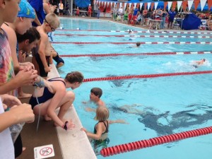 swim team finish line