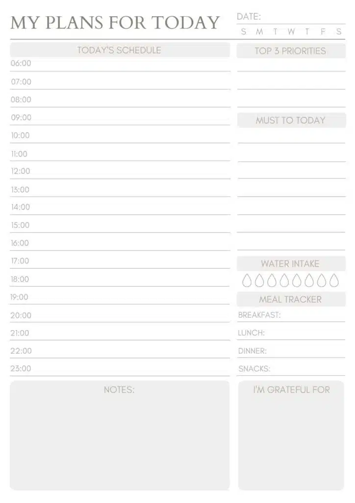 Classic White Daily Calendar