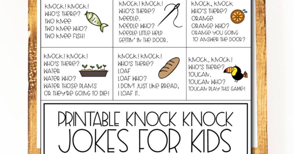 Funny (and printable) Knock, Knock Jokes for Kids