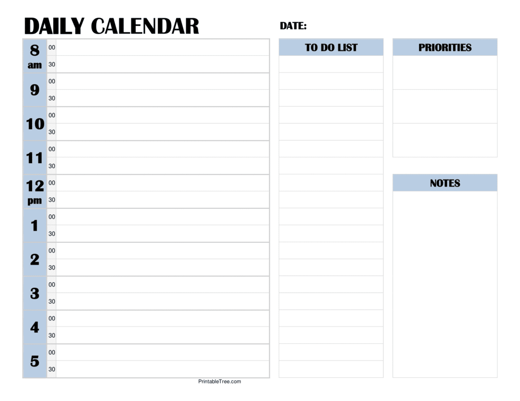 Graded Blue Calendar