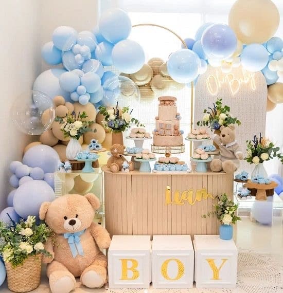 Inexpensive baby best sale shower decorations