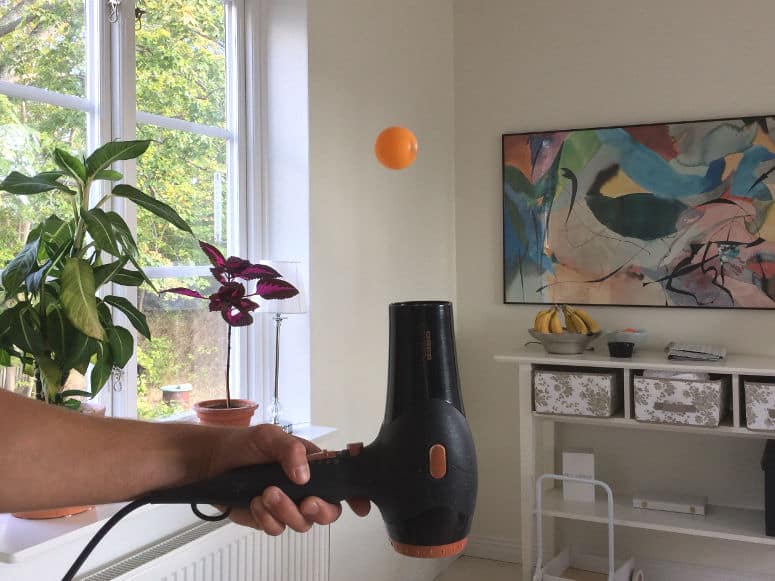 Pop the Ping Pong Above the Hair Dryer and See It Fly