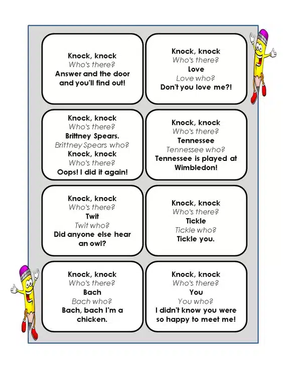 Printable Knock Knock Jokes .2