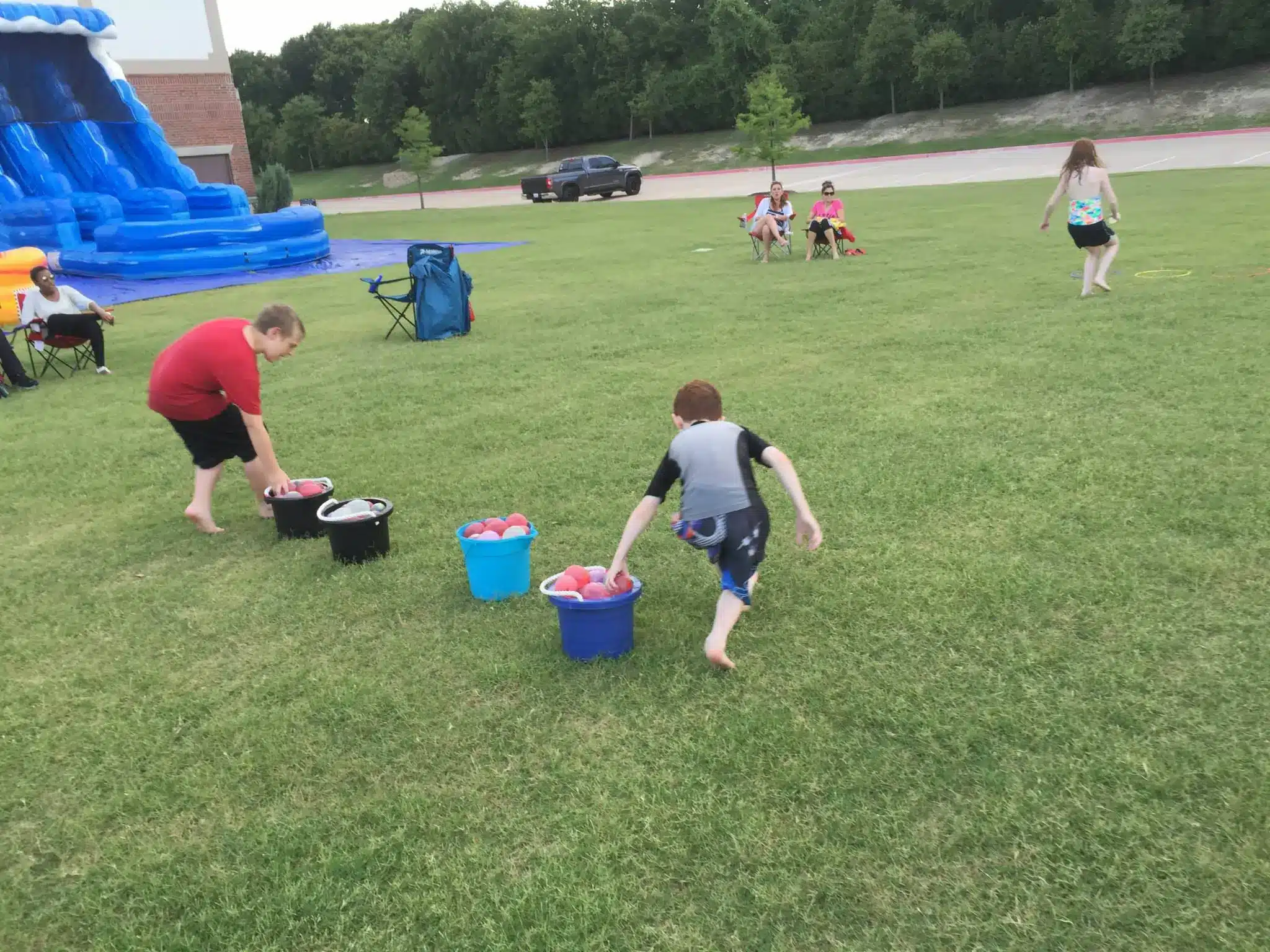 Water Balloon Squat Race
