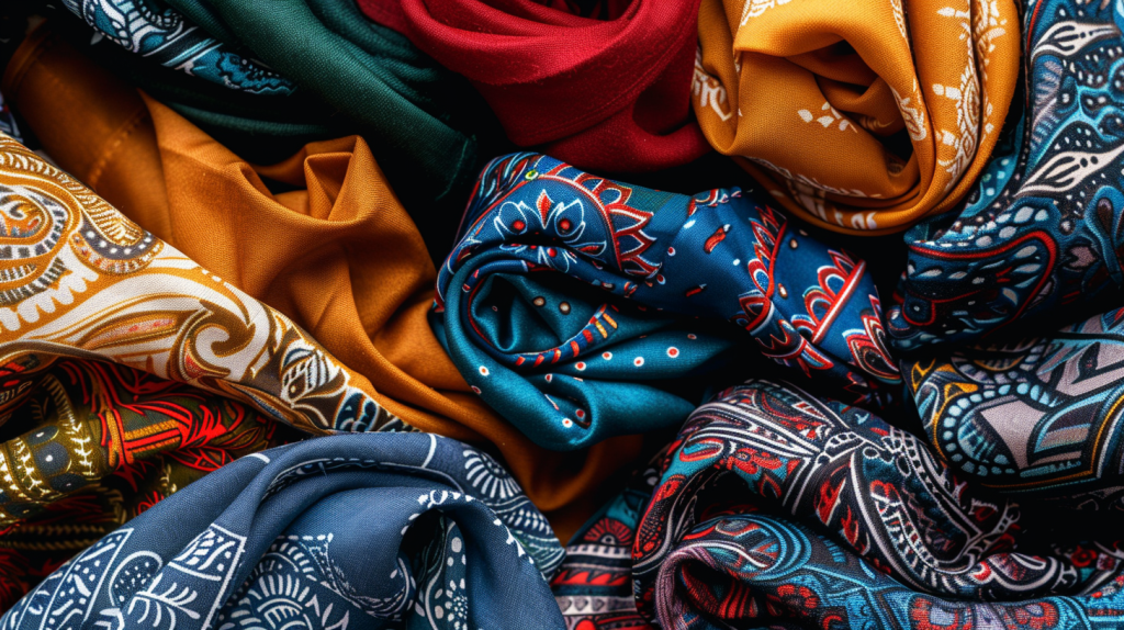 image of bandanas from different fabric materials