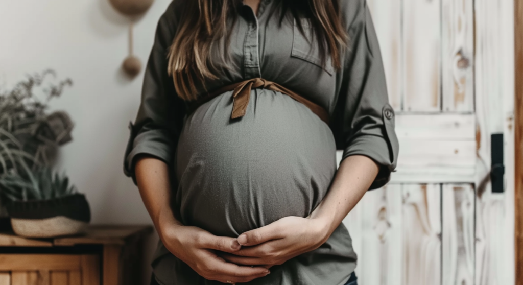 four month pregnant belly