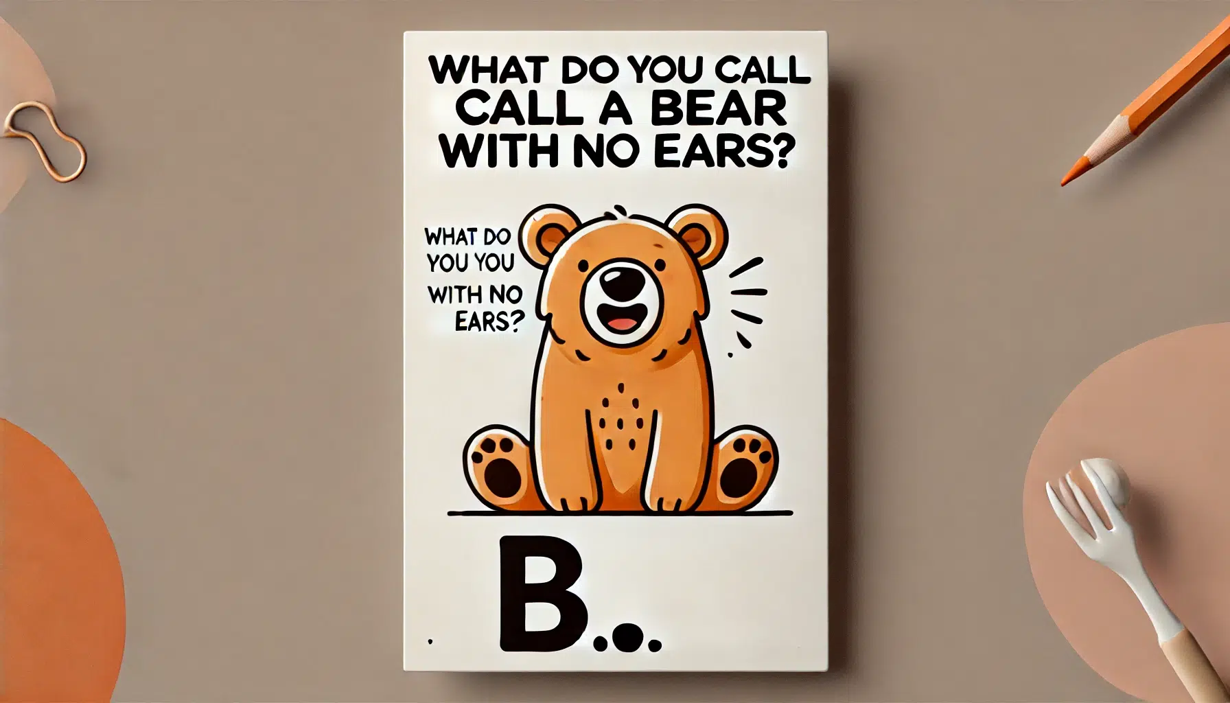 What do you call a bear with no ears