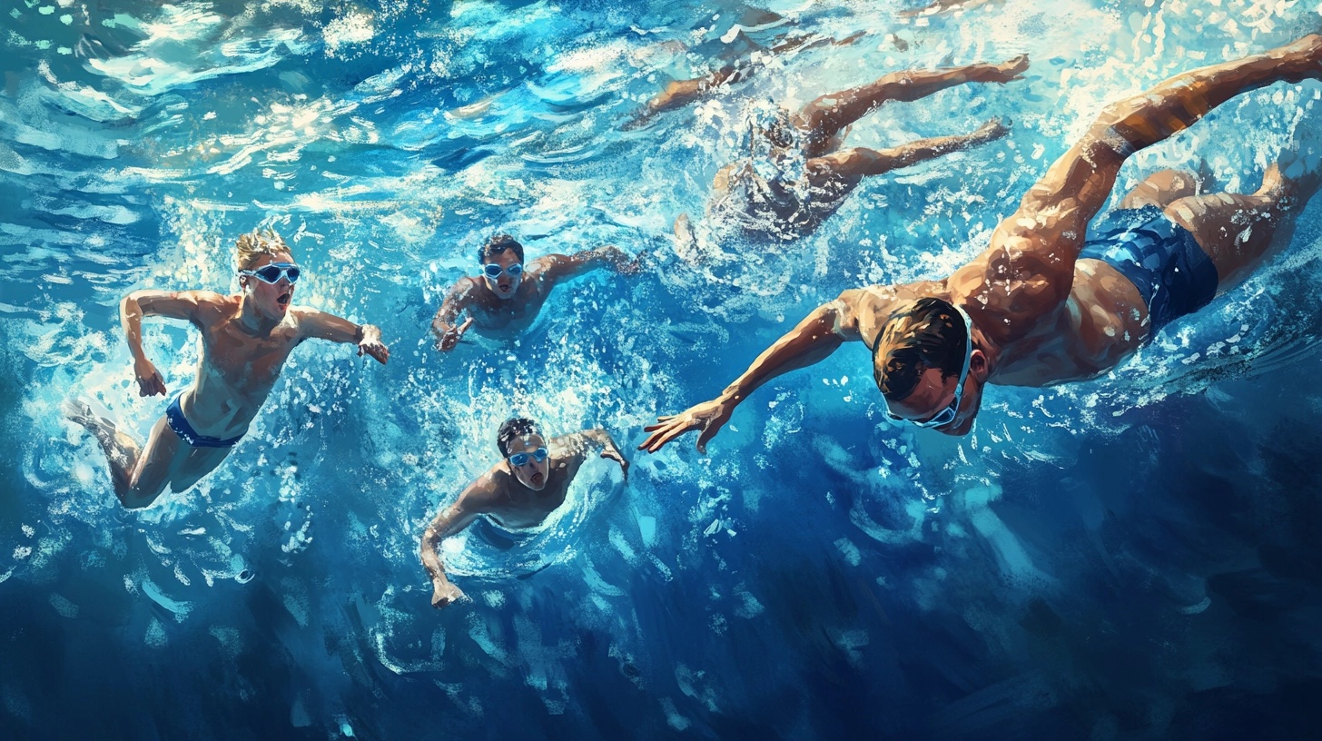 Swimming Strokes Moving Through Water