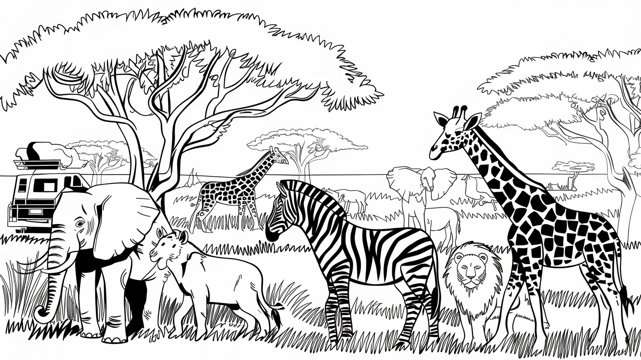 safari coloring page