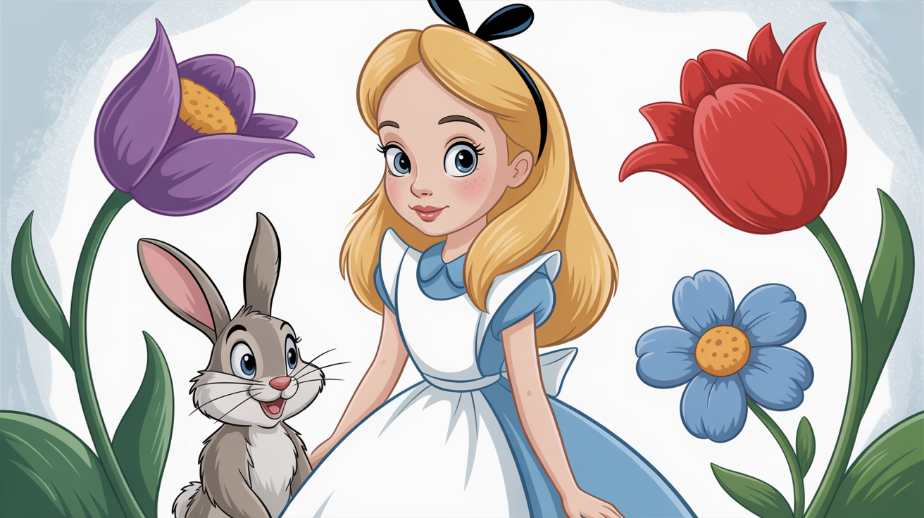 The Curious Girl and The White Rabbit
